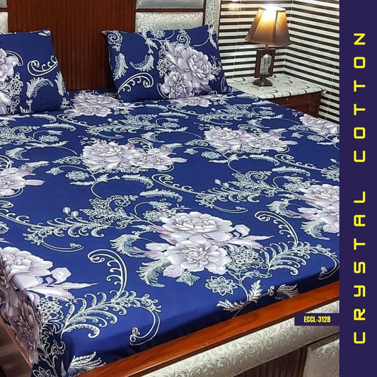 Crystal Cotton Bed Sheet | Double Bed | King Size | ECCL-3128