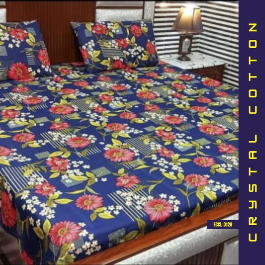 Crystal Cotton Bed Sheet | Double Bed | King Size | ECCL-3129