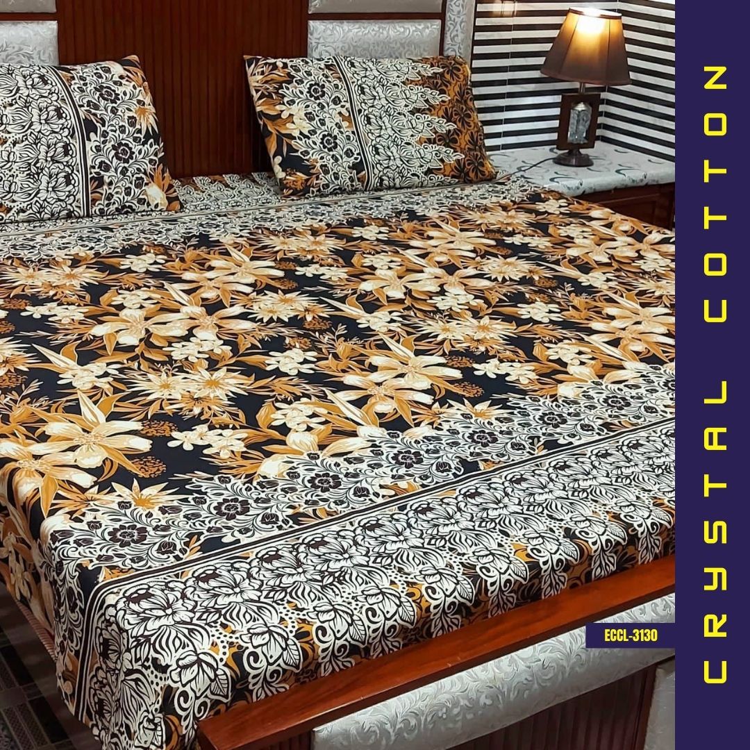 Crystal Cotton Bed Sheet | Double Bed | King Size | ECCL-3130