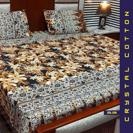 Crystal Cotton Bed Sheet | Double Bed | King Size | ECCL-3130