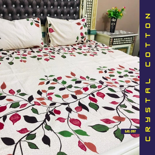 Crystal Cotton Bed Sheet | Double Bed | King Size | SJCL-3197