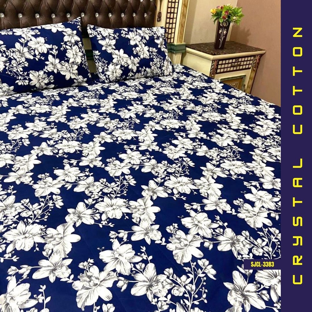 Crystal Cotton Bed Sheet | Double Bed | King Size | SJCL-3383