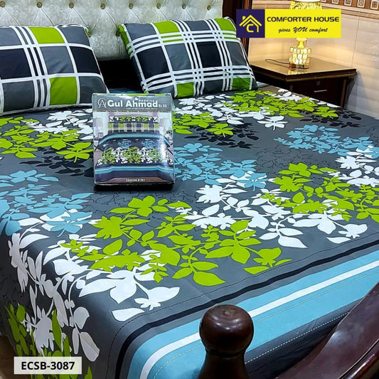 Comforter House | 3 Pcs Cotton Bed Sheet | Double Bed | King Size | ECSB-3087