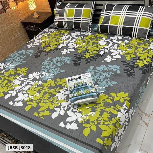 3 Pcs Cotton Bed Sheet | Double Bed | King Size | JBSB-J3018