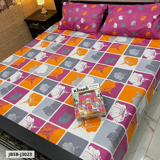 3 Pcs Cotton Bed Sheet | Double Bed | King Size | JBSB-J3023