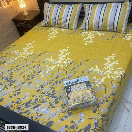 3 Pcs Cotton Bed Sheet | Double Bed | King Size | JBSB-J3024
