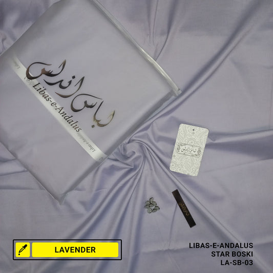 Libas-e-Andalus Star Boski Unstitched Suit for Men | Lavender | LA-SB-03