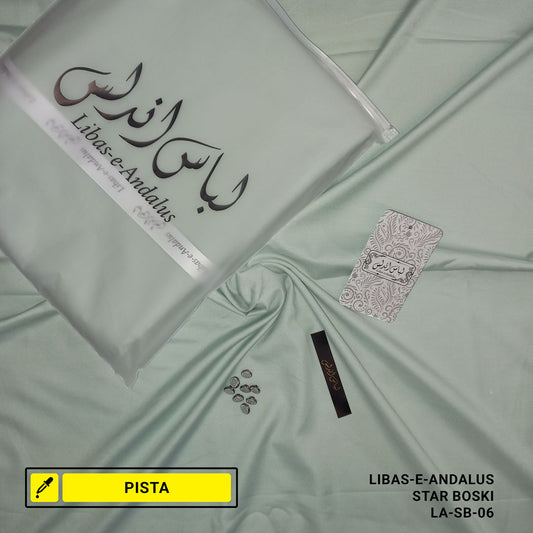 Libas-e-Andalus Star Boski Unstitched Suit for Men | Pista | LA-SB-06