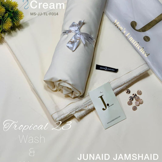 J Dot Premium Summer Tropical Unstitched Suit for MS-JJ-WW-F014 | Cream