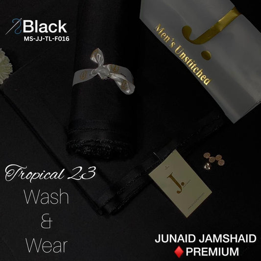 J Dot Premium Summer Tropical Unstitched Suit for MS-JJ-WW-F016 | Black
