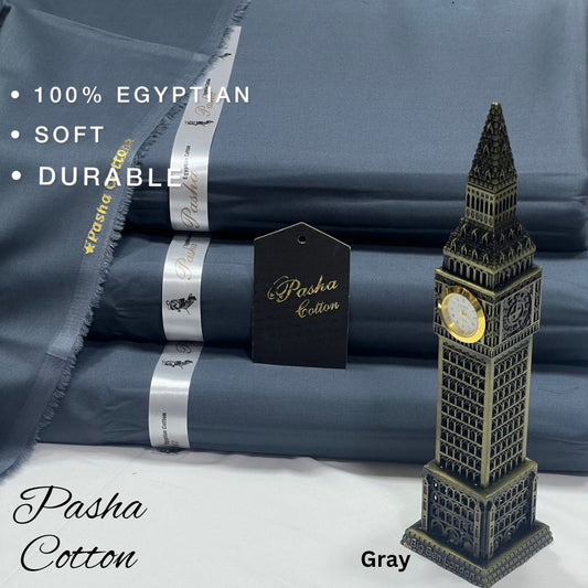 PASHA Premium Quality Soft Cotton Unstitched Suit for Men | Gray