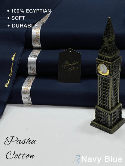 PASHA Premium Quality Soft Cotton Unstitched Suit for Men | Navy Blue