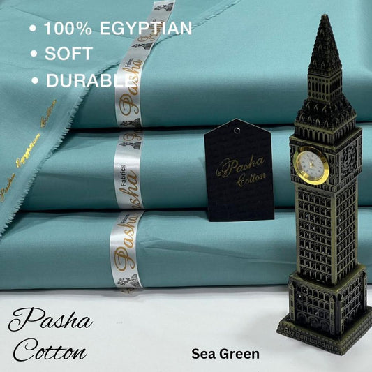 PASHA Premium Quality Soft Cotton Unstitched Suit for Men | Sea Green