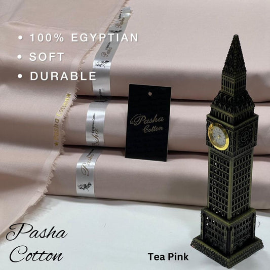 PASHA Premium Quality Soft Cotton Unstitched Suit for Men | Tea Pink