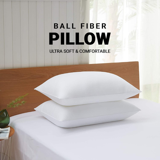 Hollow Fiber Pillow White Standard Size - Filled