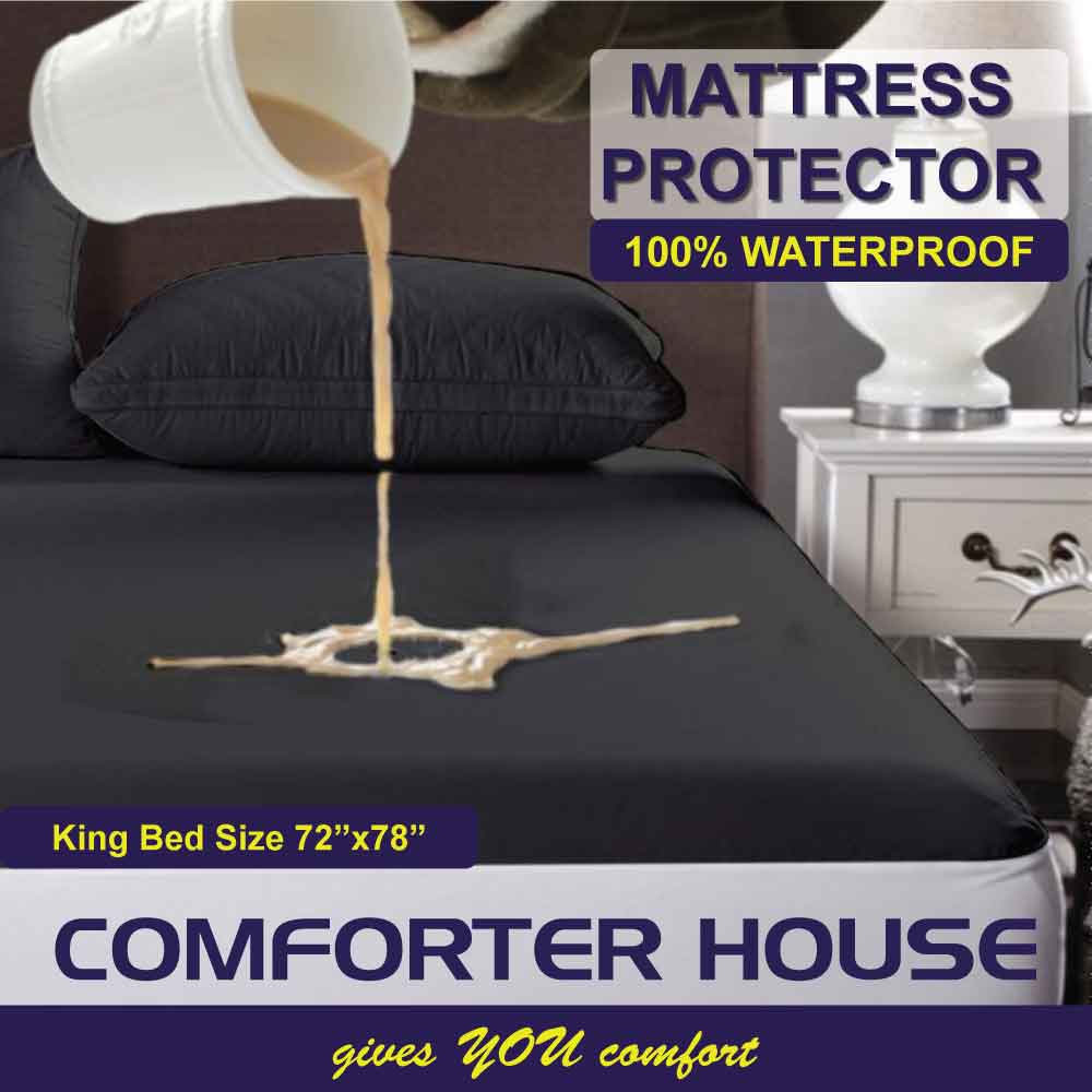 Comforter House | Waterproof Mattress Cover | Protector | Grey | Double Bed | King Size