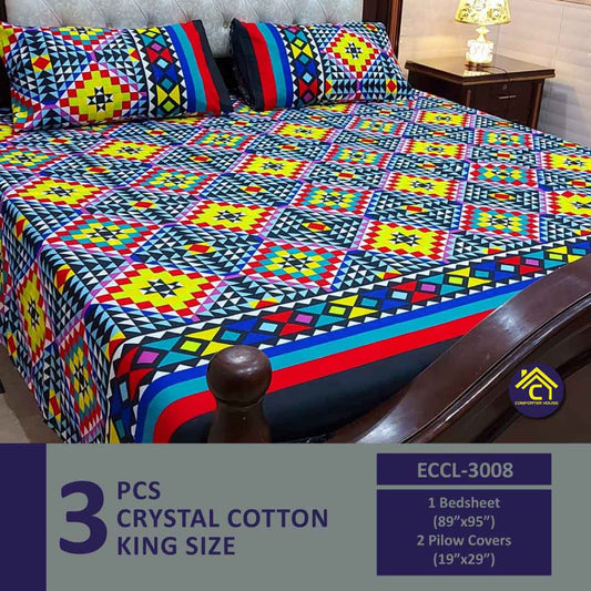 Comforter House | Crystal Bedsheet | Double Bed | King Size | ECCL-3008