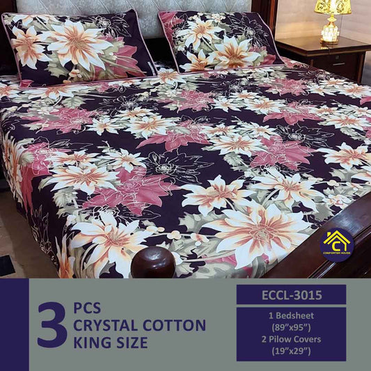 Comforter House | Crystal Bedsheet | Double Bed | King Size | ECCL-3015