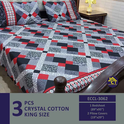 Comforter House | Crystal Bedsheet | Double Bed | King Size | ECCL-3062