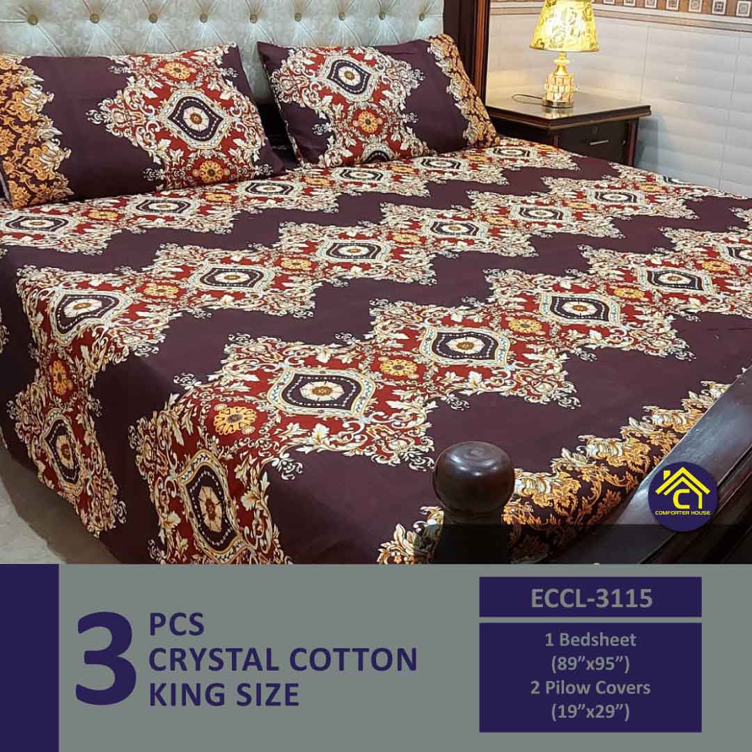 Comforter House | Crystal Bedsheet | Double Bed | King Size | ECCL-3115
