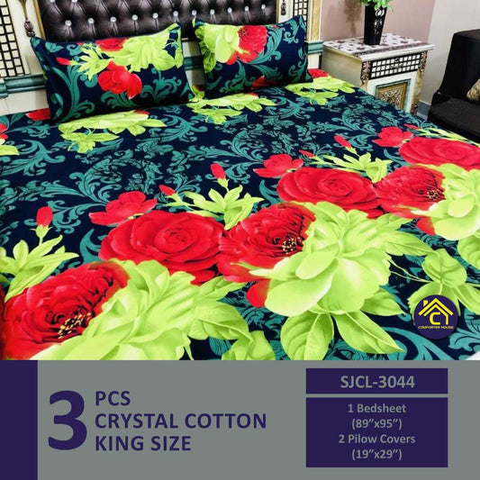 Comforter House | Crystal Bedsheet | Double Bed | King Size | SJCL-3044