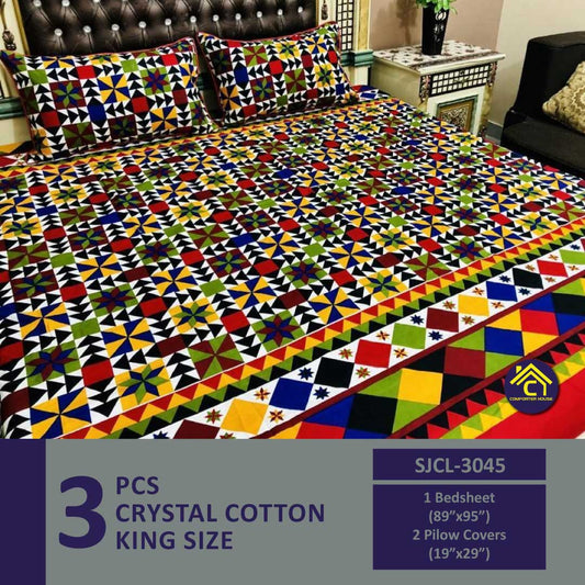Comforter House | Crystal Bedsheet | Double Bed | King Size | SJCL-3045