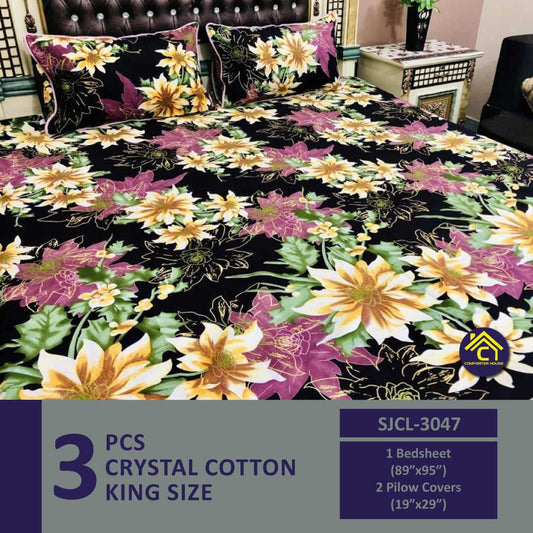 Comforter House | Crystal Bedsheet | Double Bed | King Size | SJCL-3047