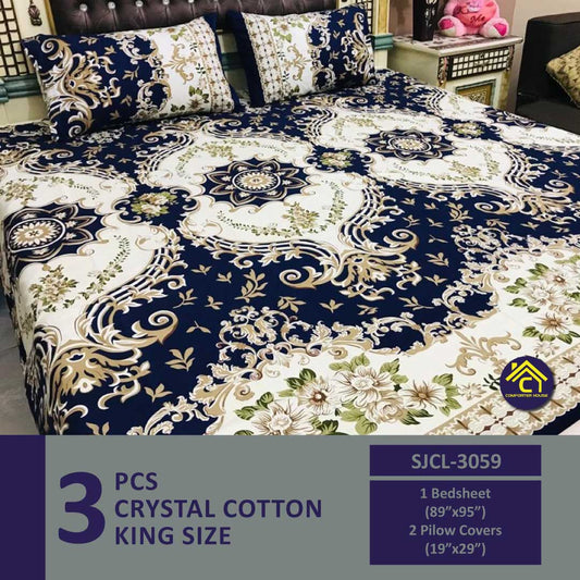 Comforter House | Crystal Bedsheet | Double Bed | King Size | SJCL-3059