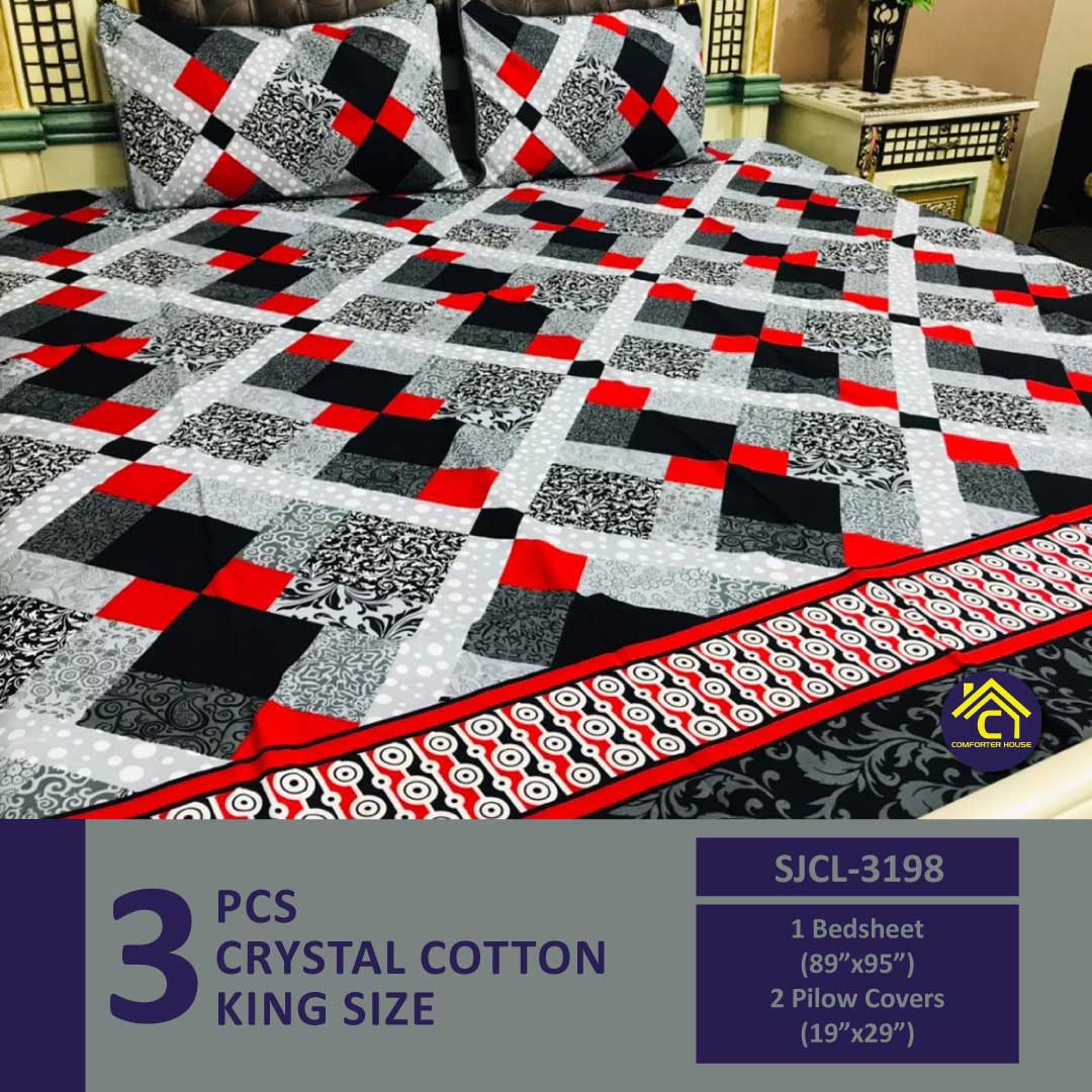 Comforter House | Crystal Bedsheet | Double Bed | King Size | SJCL-3198