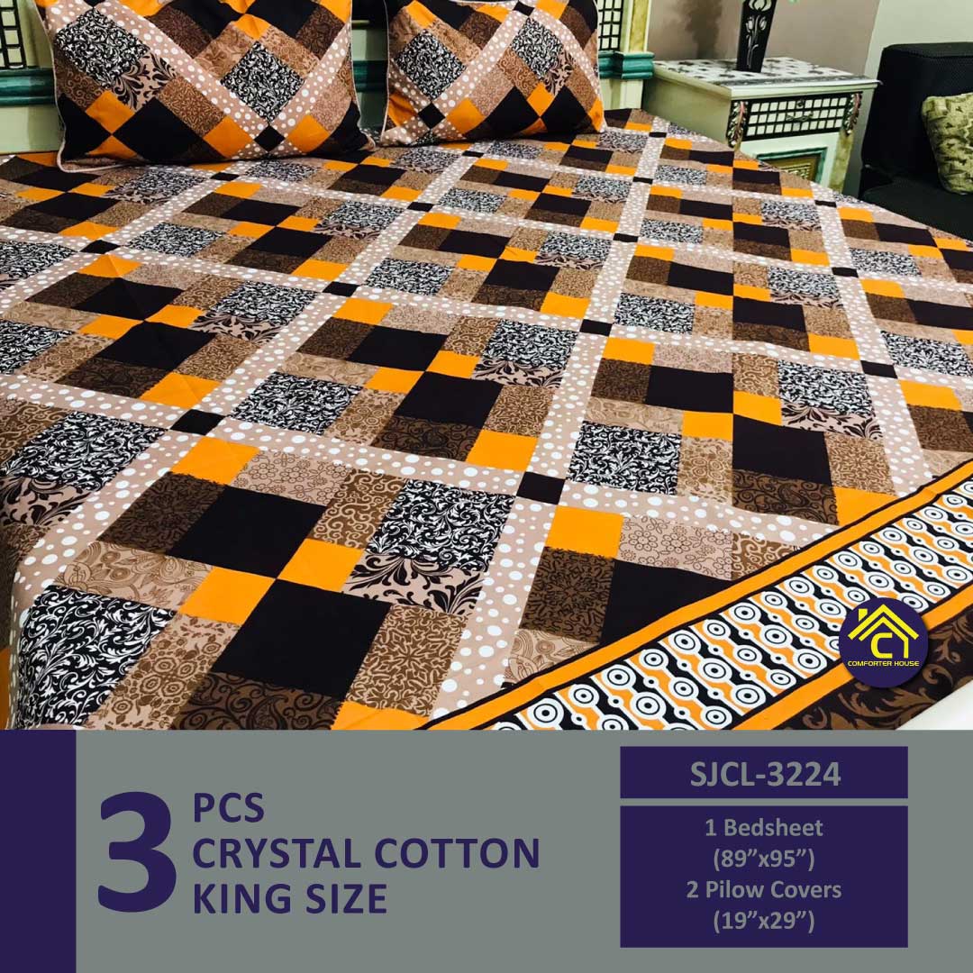 Comforter House | Crystal Bed Sheet | Double Bed | King Size | SJCL-3224