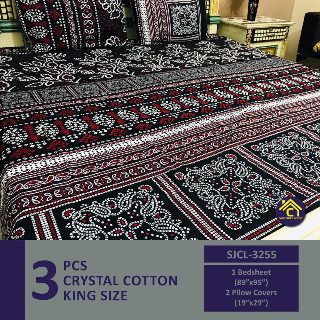 Comforter House | Crystal Bed Sheet | Double Bed | King Size | SJCL-3255