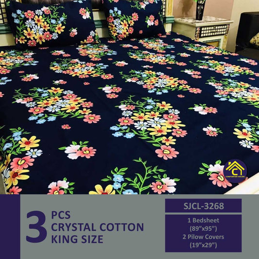 Comforter House | Crystal Bed Sheet | Double Bed | King Size | SJCL-3268