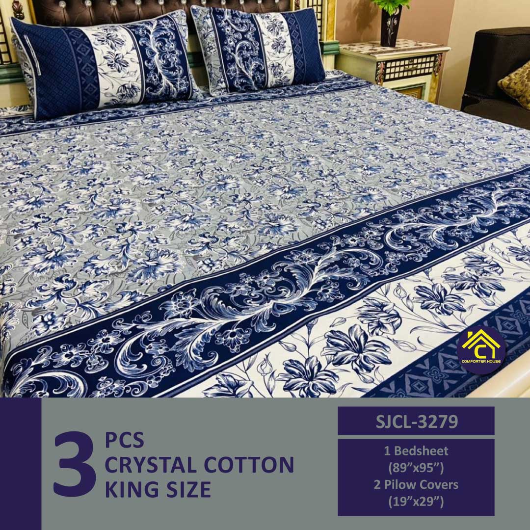 Comforter House | Crystal Bedsheet | Double Bed | King Size | SJCL-3279