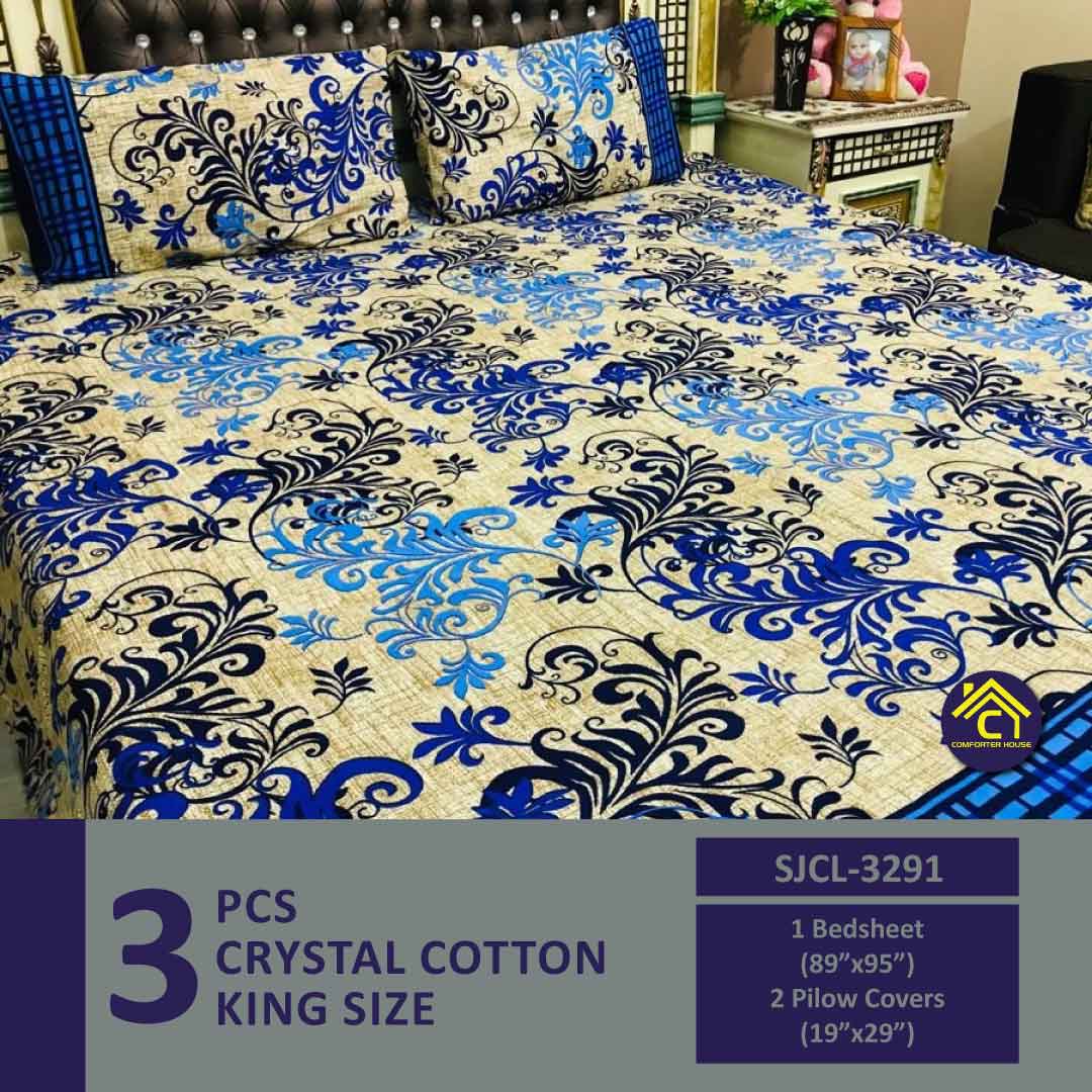 Comforter House | Crystal Bedsheet | Double Bed | King Size | SJCL-3291