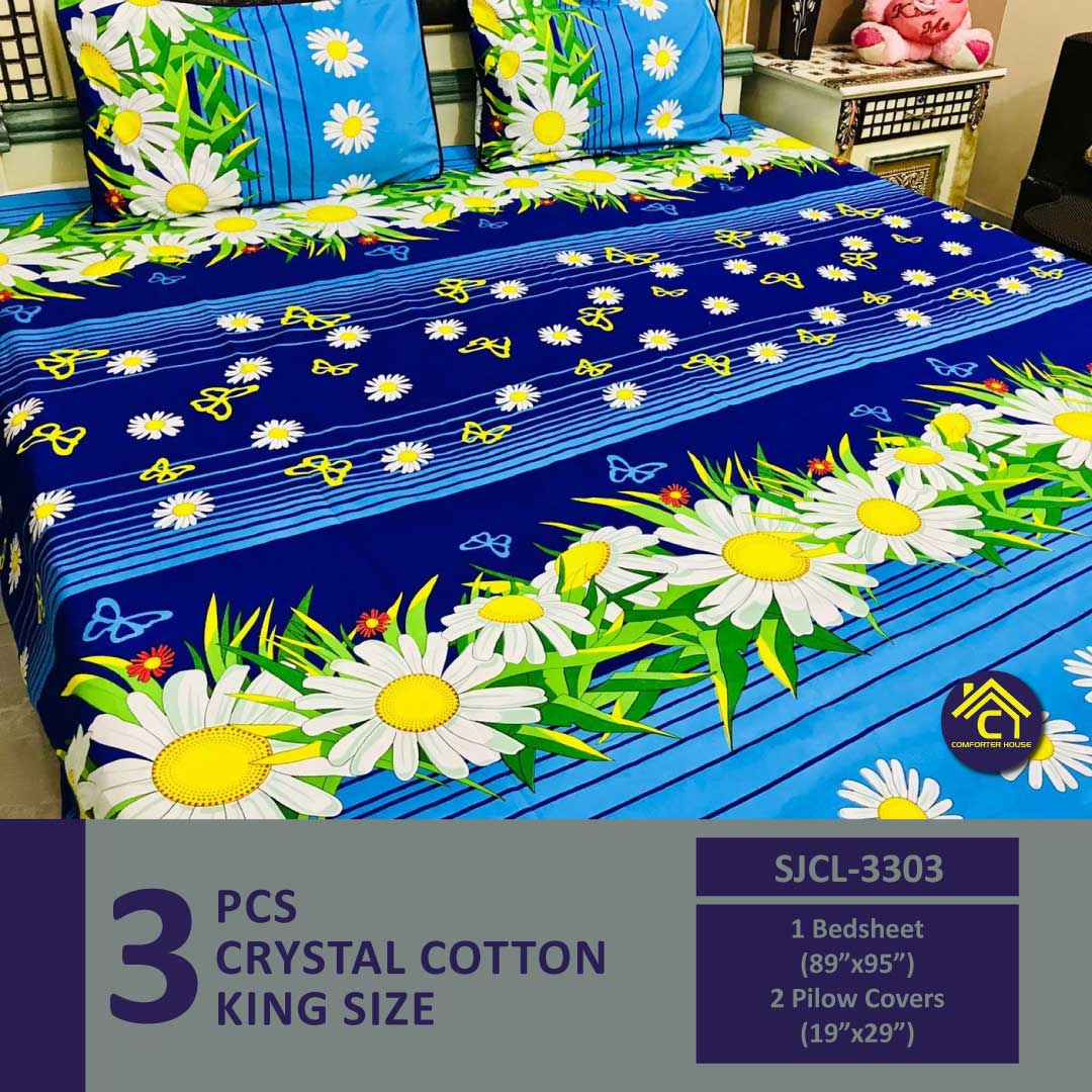 Comforter House | Crystal Bedsheet | Double Bed | King Size | SJCL-3303