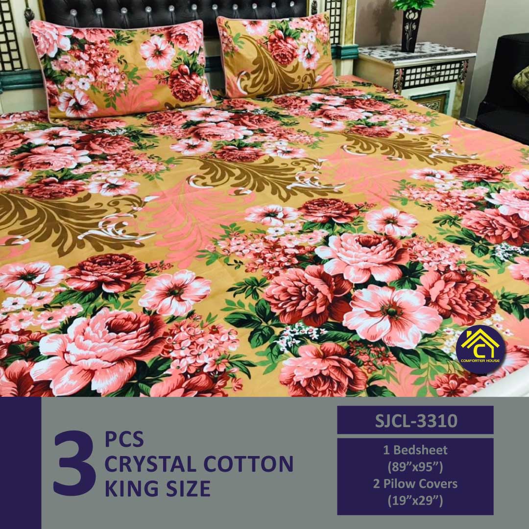 Comforter House | Crystal Bed Sheet | Double Bed | King Size | SJCL-3310