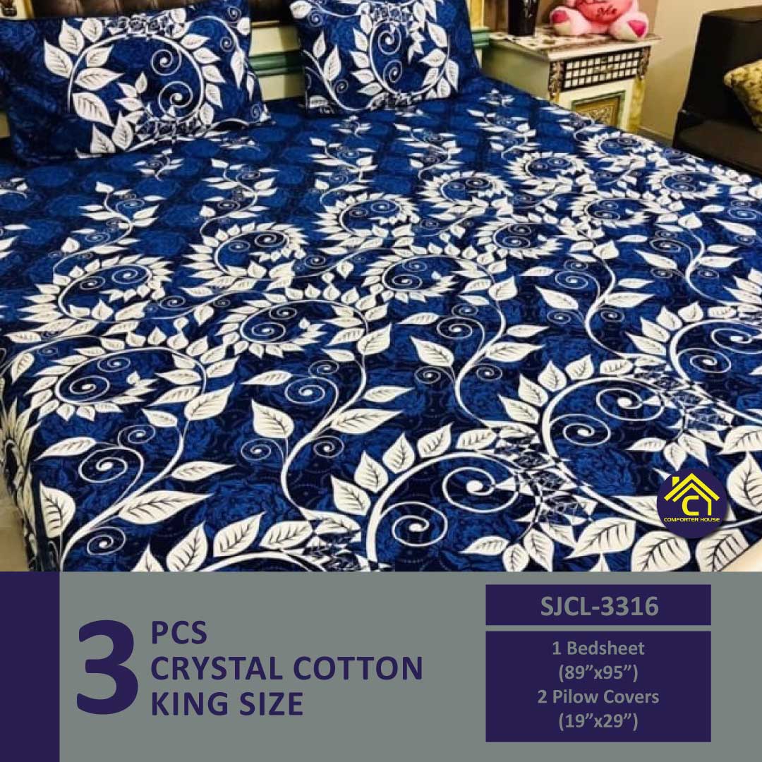 Comforter House | Crystal Bed Sheet | Double Bed | King Size | SJCL-3316