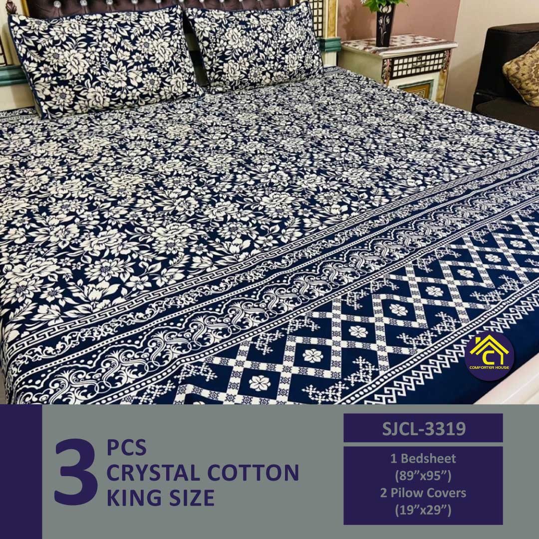 Comforter House | Crystal Bed Sheet | Double Bed | King Size | SJCL-3319