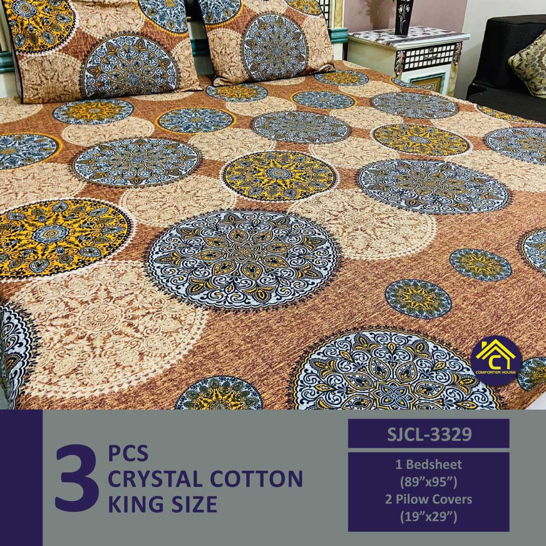 Comforter House | Crystal Bed Sheet | Double Bed | King Size | SJCL-3329
