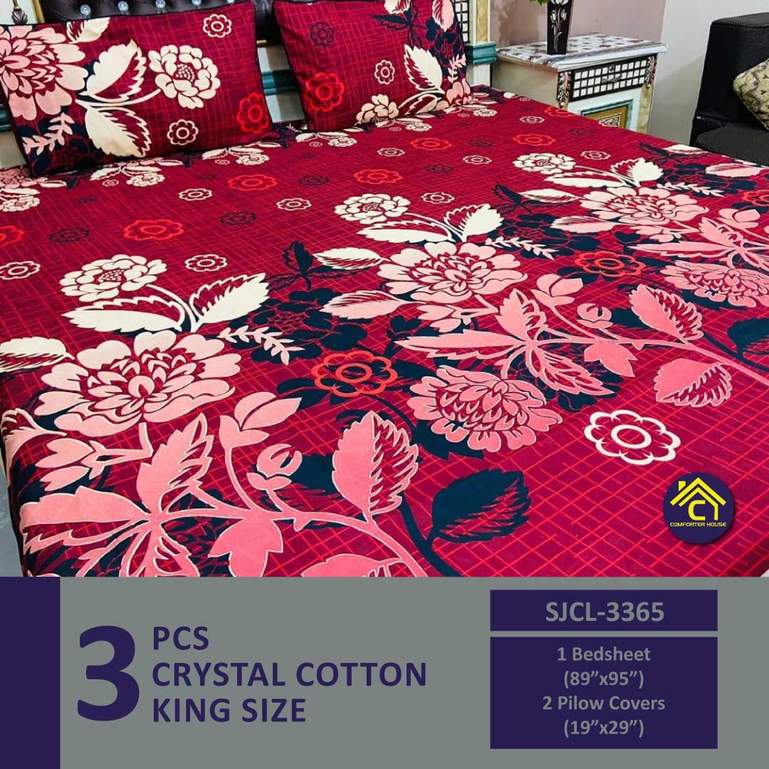 Comforter House | Crystal Bedsheet | Double Bed | King Size | SJCL-3365