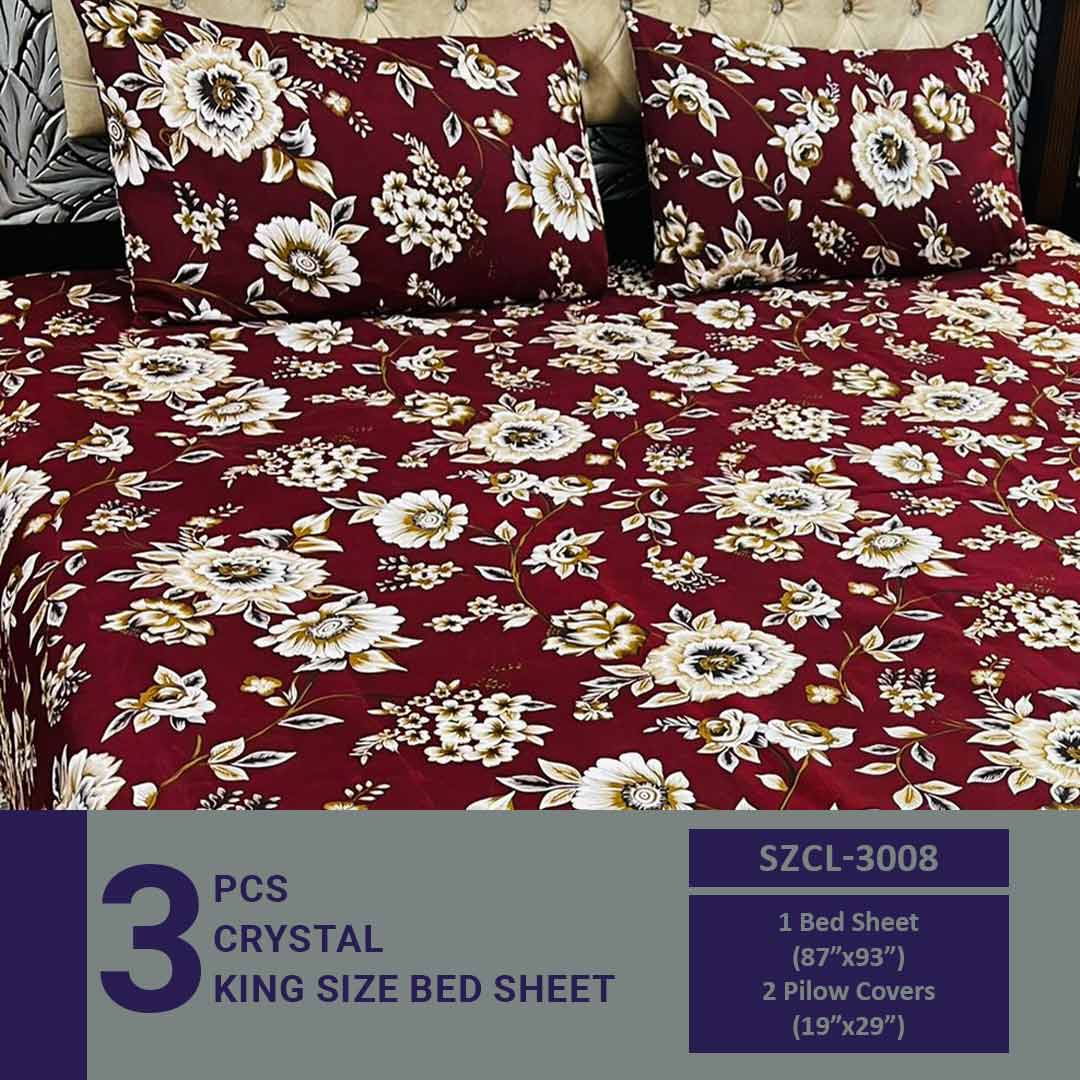 Comforter House | Crystal Bedsheet | Double Bed | King Size | SZCL-3008