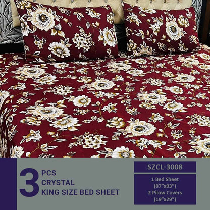 Comforter House | Crystal Bedsheet | Double Bed | King Size | SZCL-3008