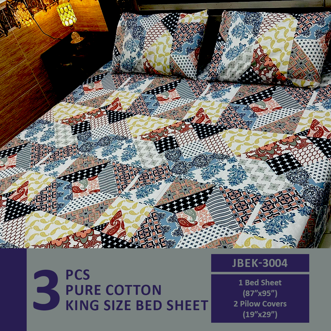 Comforter House | Pure Cotton Bed Sheet | Double Bed | King Size | Export Quality