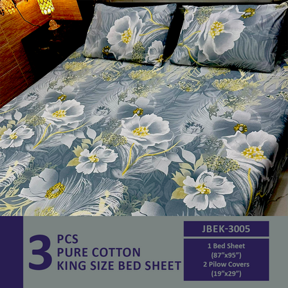 Comforter House | Pure Cotton Bed Sheet | Double Bed | King Size | Export Quality