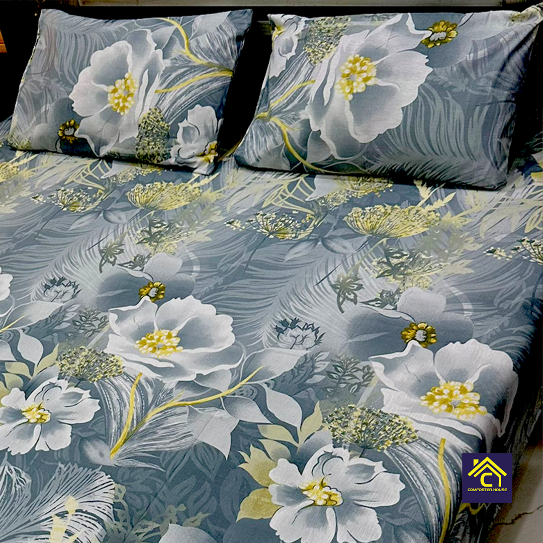 Comforter House | Pure Cotton Bed Sheet | Double Bed | King Size | Export Quality