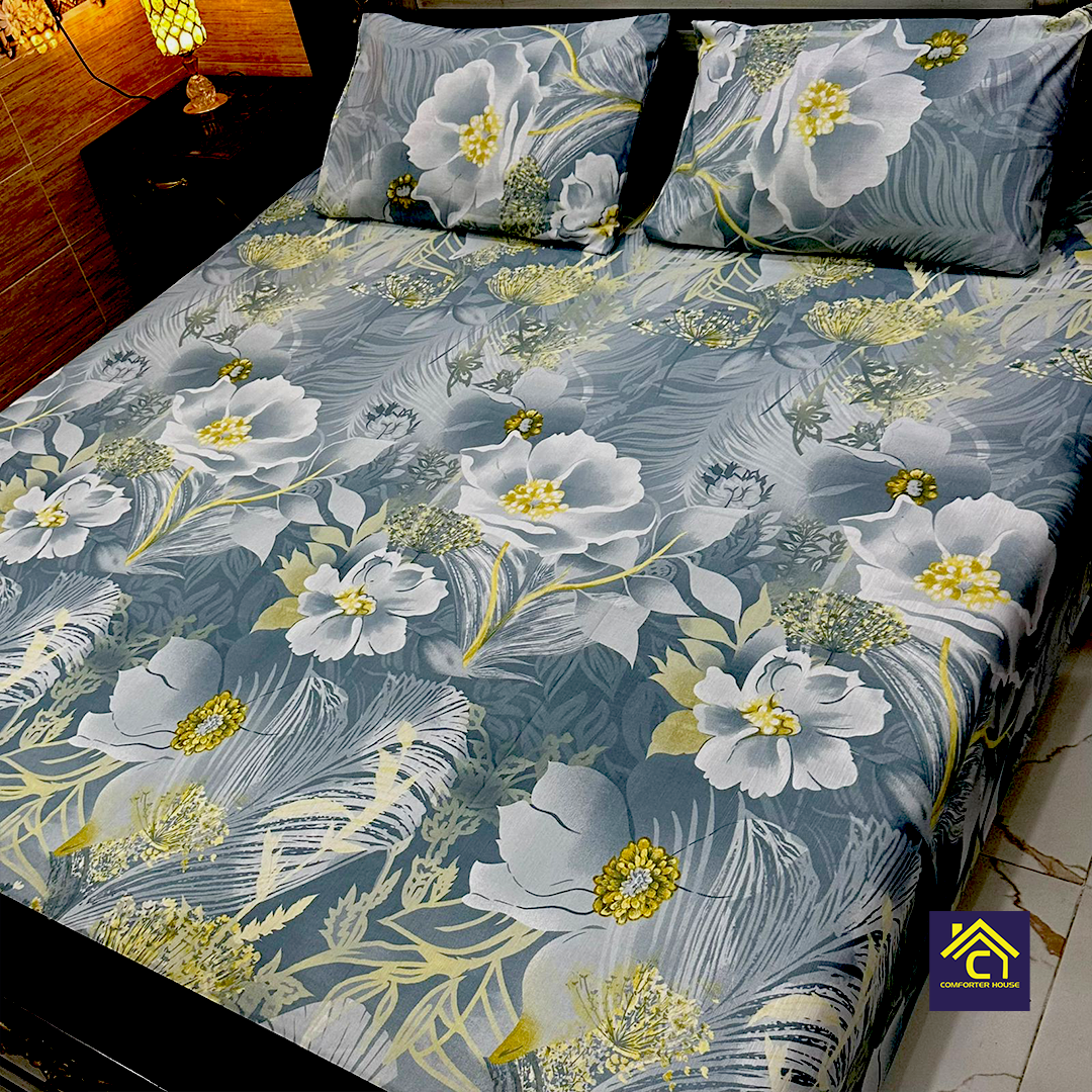 Comforter House | Pure Cotton Bed Sheet | Double Bed | King Size | Export Quality