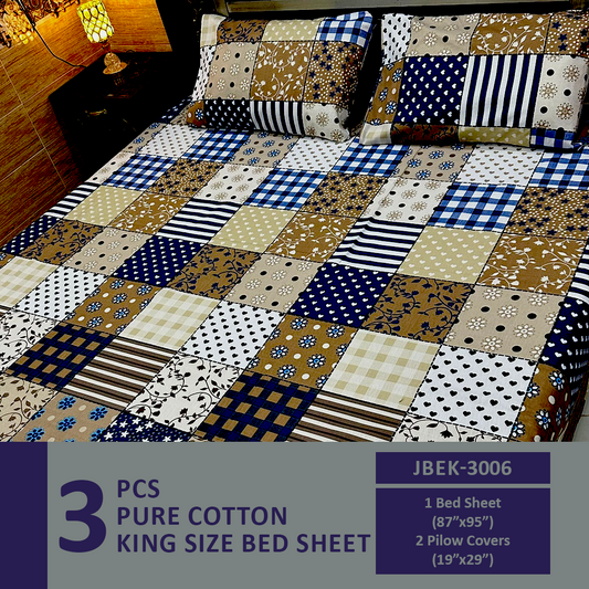 Comforter House | Pure Cotton Bed Sheet | Double Bed | King Size | Export Quality