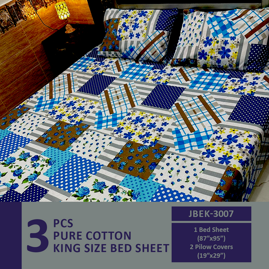 Comforter House | Pure Cotton Bed Sheet | Double Bed | King Size | Export Quality