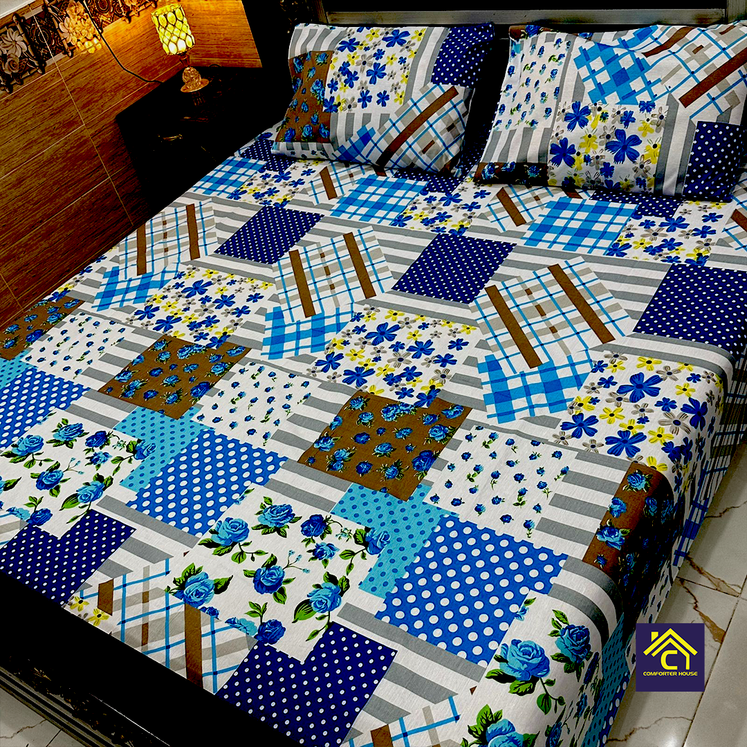 Comforter House | Pure Cotton Bed Sheet | Double Bed | King Size | Export Quality