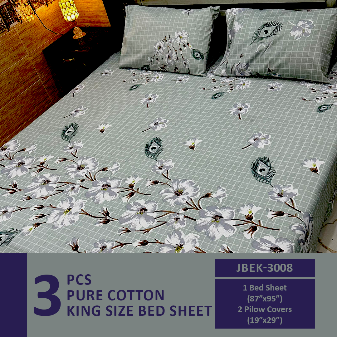 Comforter House | Pure Cotton Bed Sheet | Double Bed | King Size | Export Quality